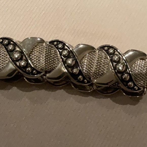 Leather and silver black belt in size 32 - Picture 10 of 11